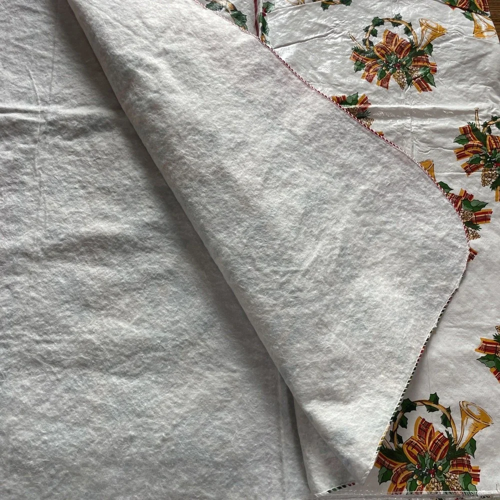 5 Vintage‎ Matching Lined Table Cloths Winter Christmas Wipeable Round Rectangle